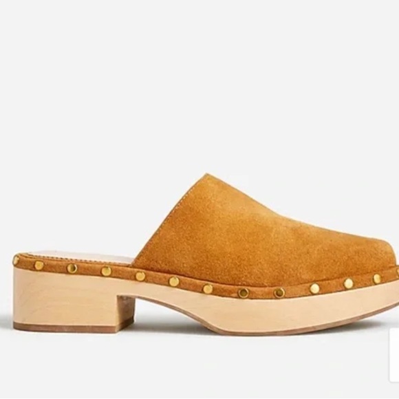 J Crew Dakota Suede Wood Clog (tarnished pecan color) - Picture 3 of 10